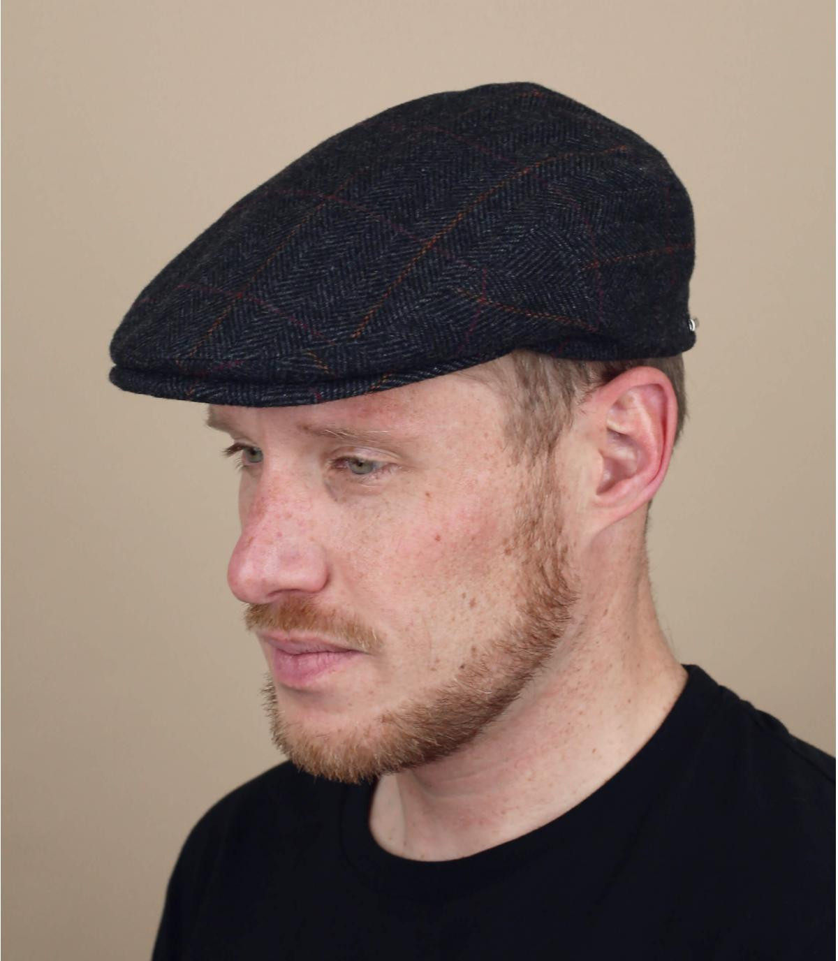 Flat cap earflap Kent wool Earflap grey